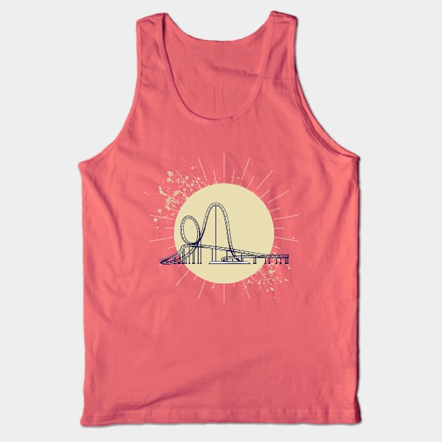 Roller Coaster Vintage Tank Top by Delta V Art